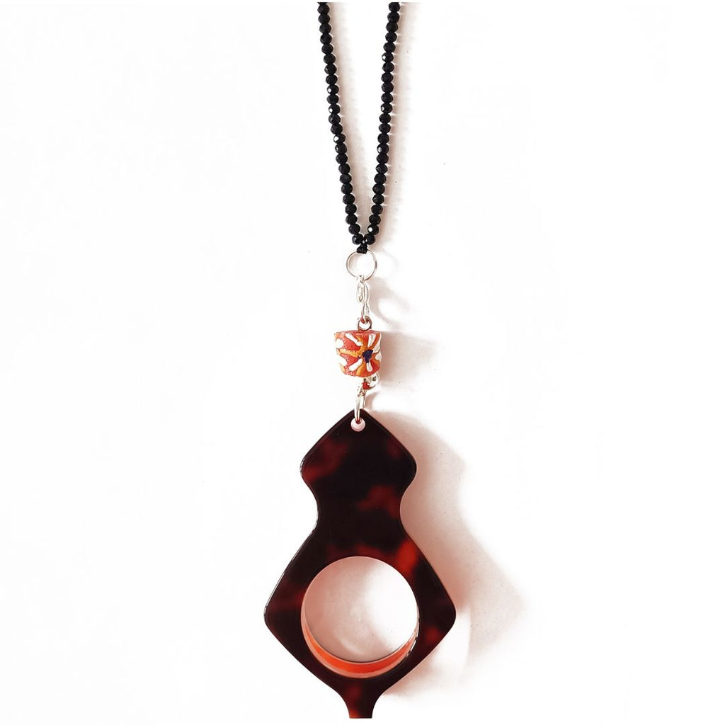COLLAR NEGRO PLATEADO DE CRISTAL INTERCAMBIABLE