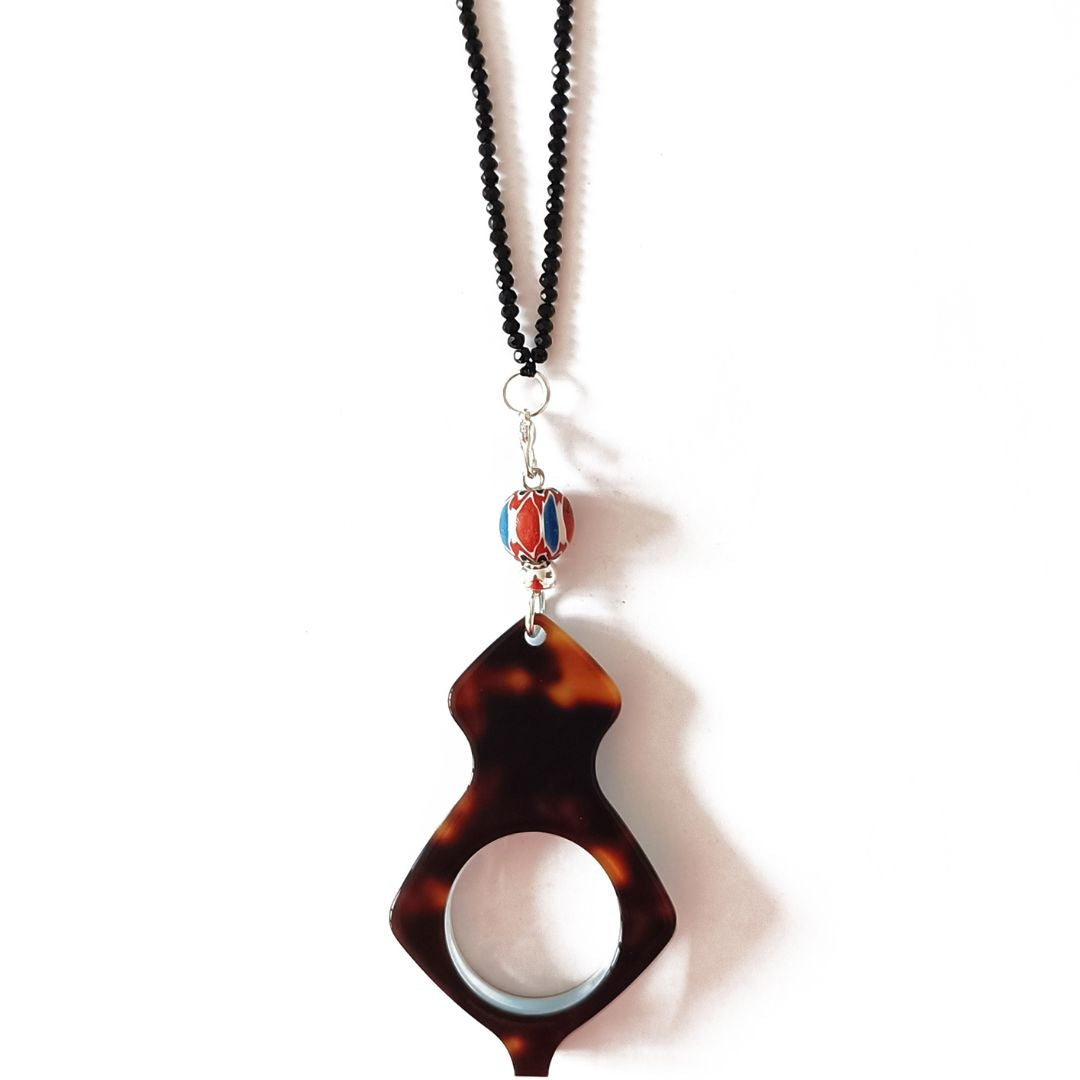 COLLAR NEGRO PLATEADO DE CRISTAL INTERCAMBIABLE