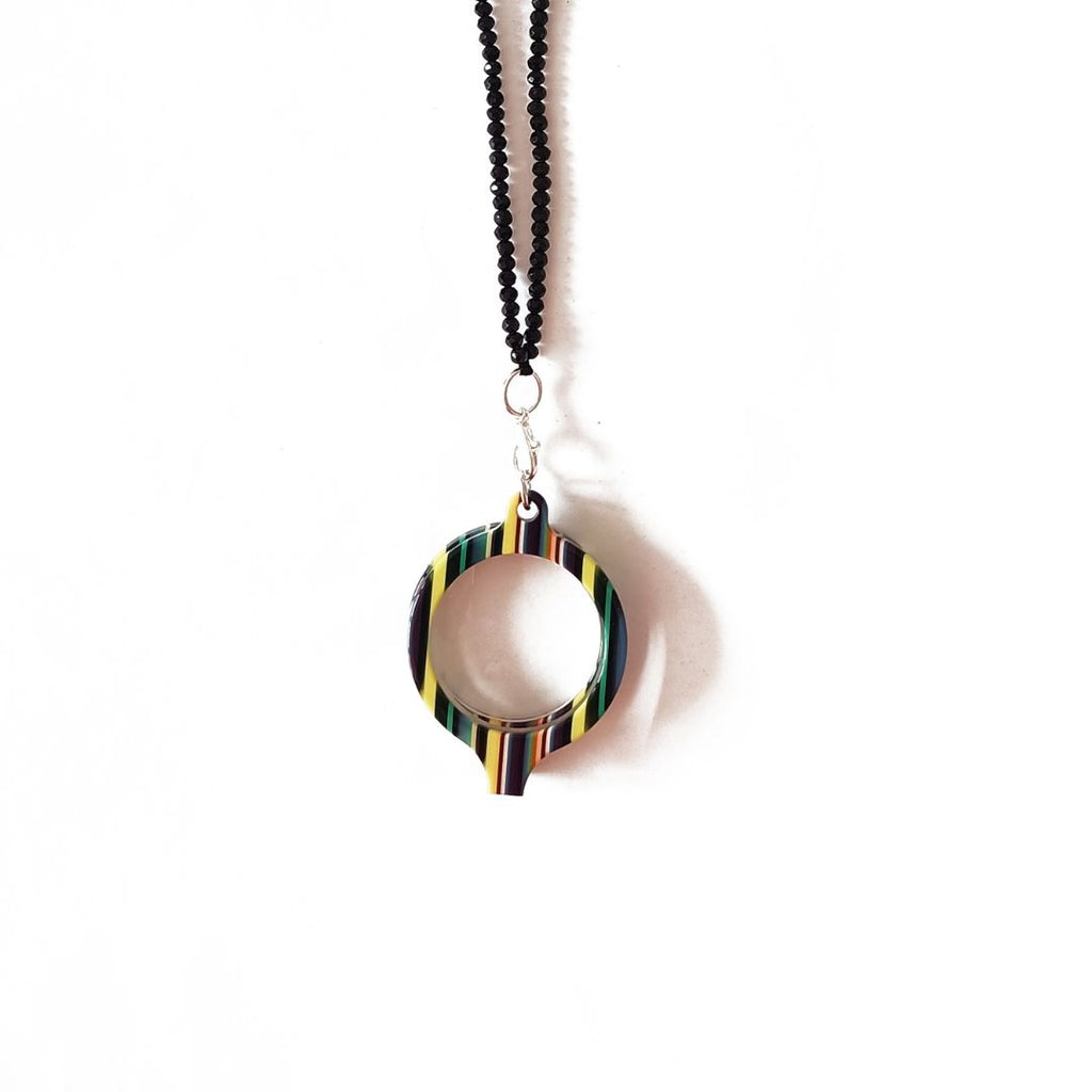 COLLAR NEGRO PLATEADO DE CRISTAL INTERCAMBIABLE