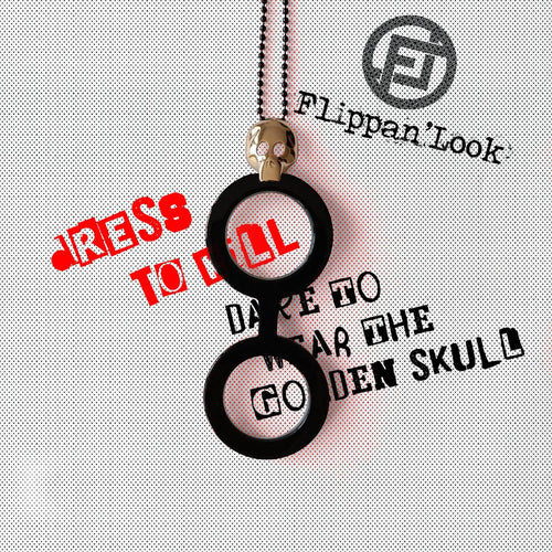 COLGANTE-GAFAS CALAVERA NEGRA