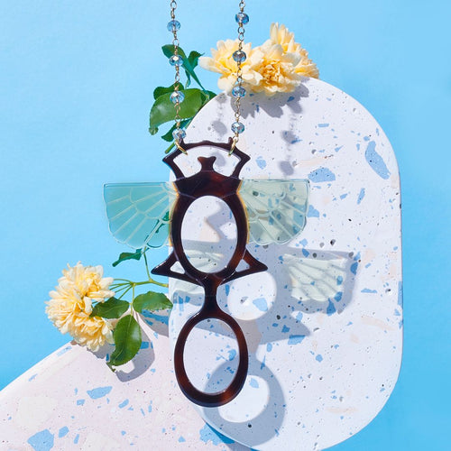 COLGANTE-GAFAS ESCARABAJO VERDE