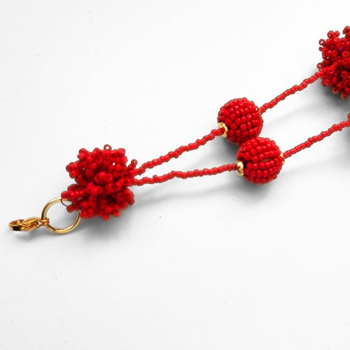 COLLAR POMPÓN ROJO GRANDE