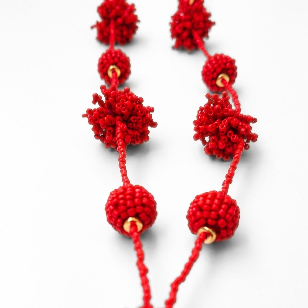 COLLAR POMPÓN ROJO GRANDE
