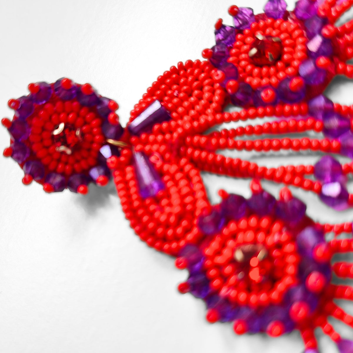PENDIENTES FRIDA ROJO Y MORADO
