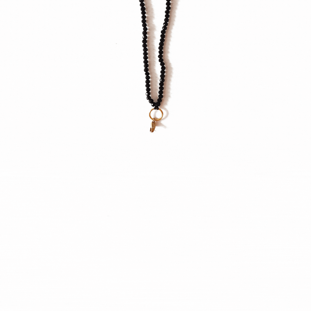 COLLAR NEGRO DORADO DE CRISTAL INTERCAMBIABLE
