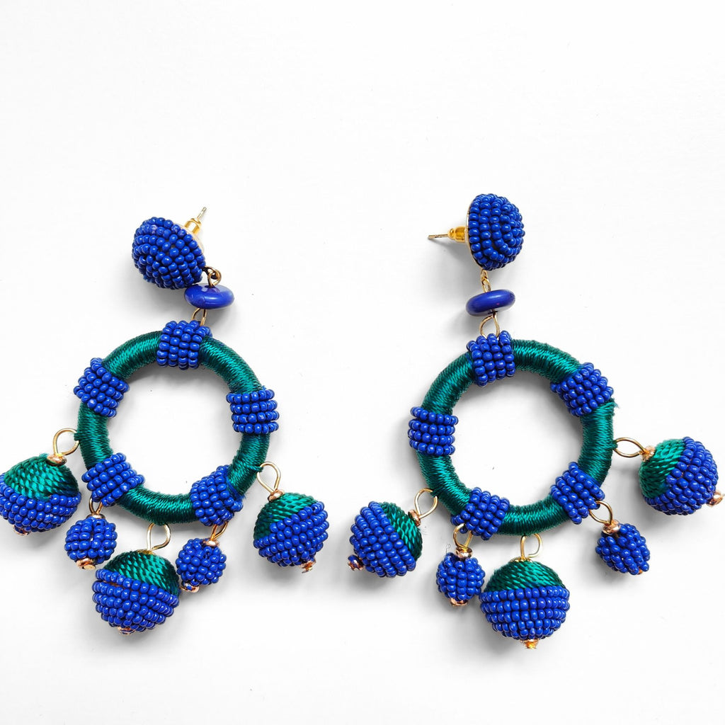 PENDIENTES GAUGUIN AZUL Y VERDE
