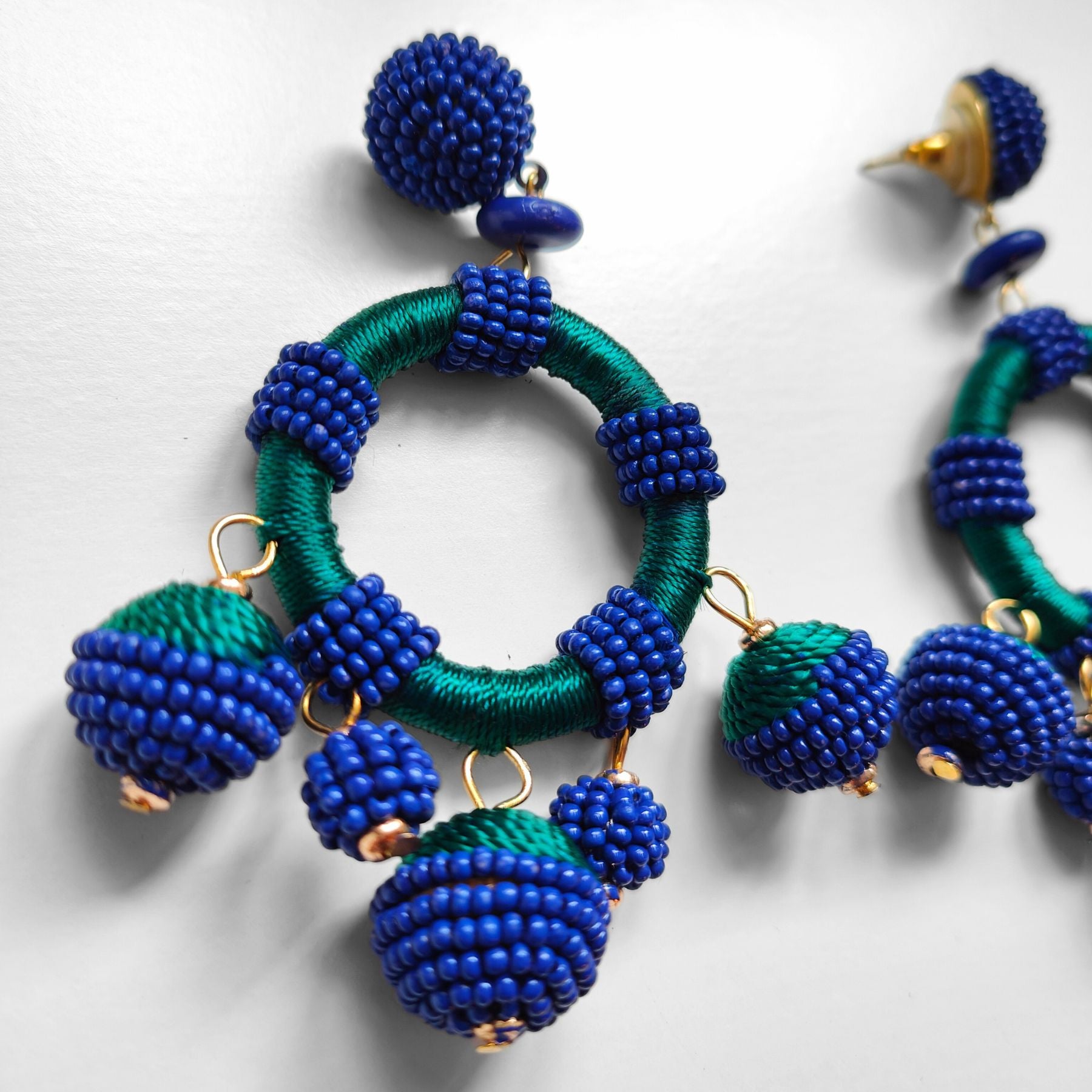 PENDIENTES GAUGUIN AZUL Y VERDE