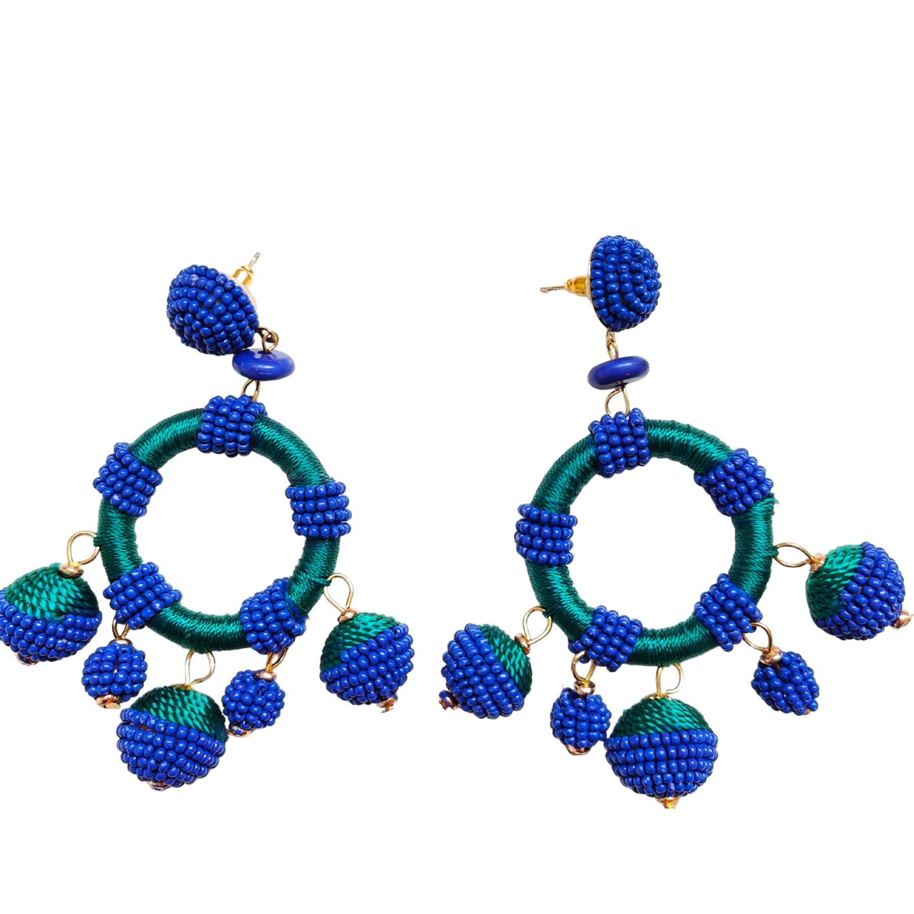 PENDIENTES GAUGUIN AZUL Y VERDE