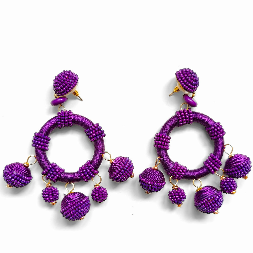 PURPLE GAUGUIN EARRINGS