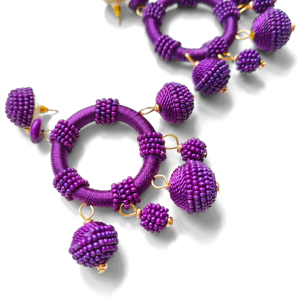 PURPLE GAUGUIN EARRINGS