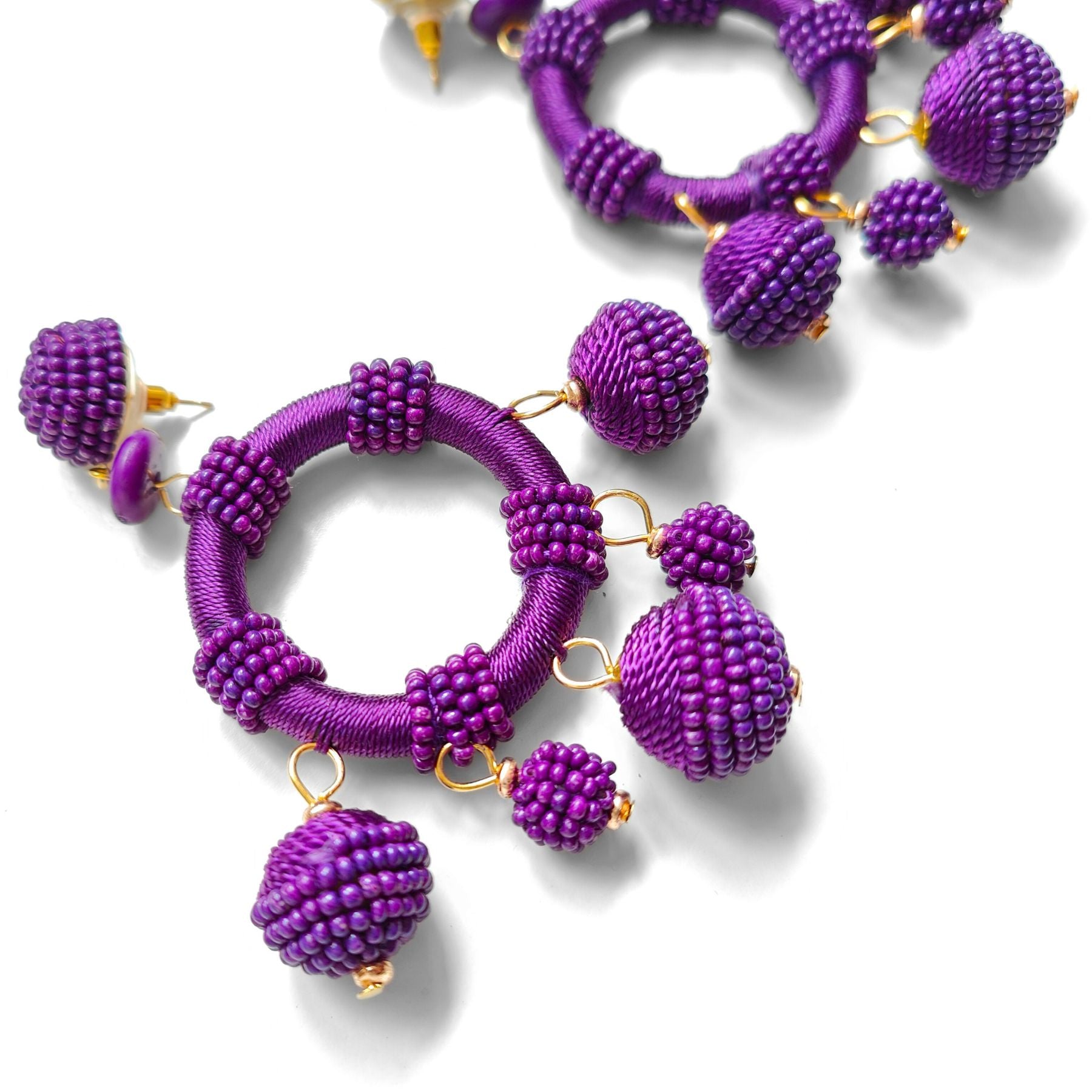 PURPLE GAUGUIN EARRINGS