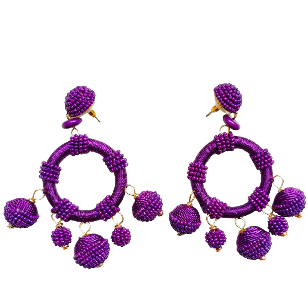 PURPLE GAUGUIN EARRINGS