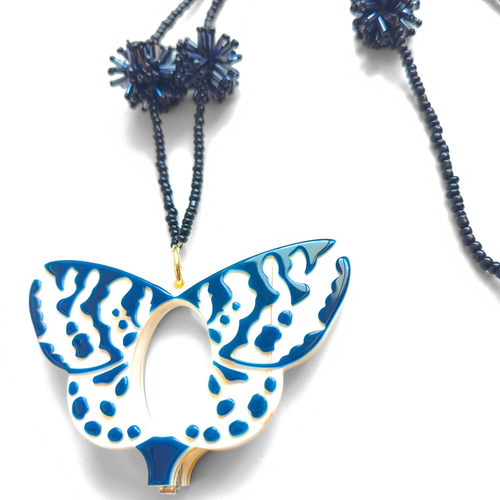 COLGANTE-GAFAS MARIPOSA VAN DER AST AZUL-NEGRO