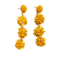 YELLOW POMPON EARRINGS