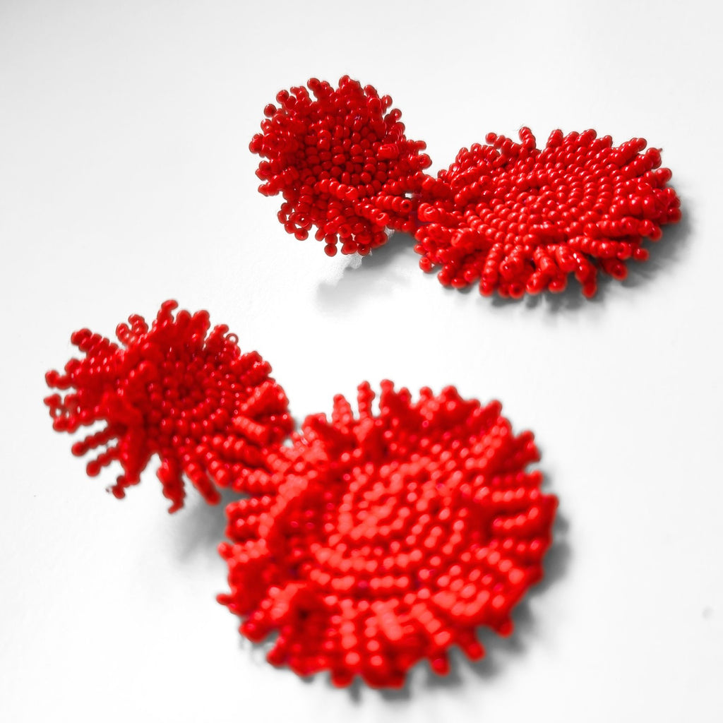 PENDIENTES VAN GOGH ROJO
