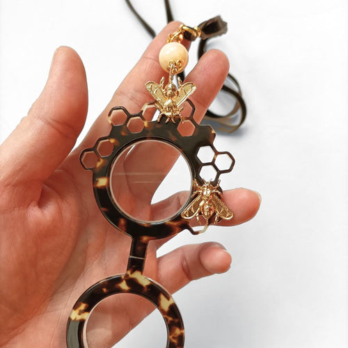 COLGANTE-GAFAS ABEJAS CAREY-BEIGE