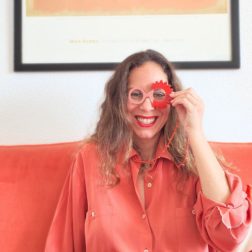 COLGANTE-GAFAS MARGARITA NARANJA