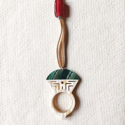 COLGANTE-GAFAS TUAREG TRIBAL VERDE